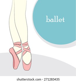 Ballet shoes. Vector illustration.