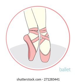 Ballet shoes. Vector illustration.