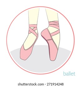 Ballet shoes. Vector illustration.