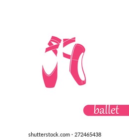 Ballet shoes. Vector illustration.