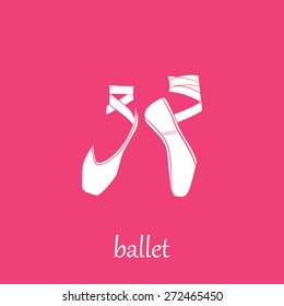 Ballet shoes. Vector illustration.