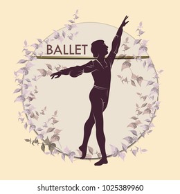 Ballet. Silhouette of feet of dancing people. Vector Illustration