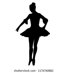 Ballet, silhouette on a white background, classical ballet