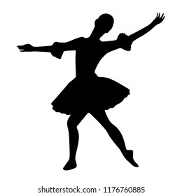 Ballet, silhouette on a white background, classical ballet
