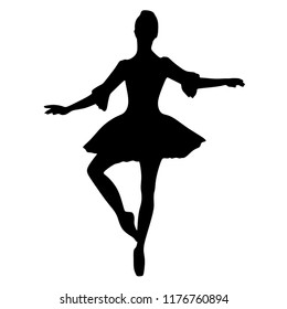 Ballet, silhouette on a white background, classical ballet