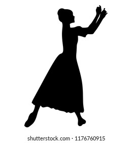 Ballet, silhouette on a white background, classical ballet