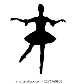 Ballet, silhouette on a white background, classical ballet