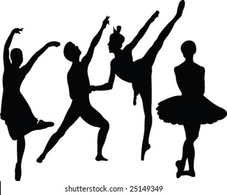 ballet silhouette - vector