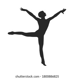 Ballet silhouette vector. Illustration of ballet gymnastics.