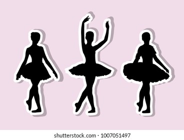 Ballet silhouettes stickers