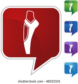Ballet slipper icon button symbol isolated on a background.