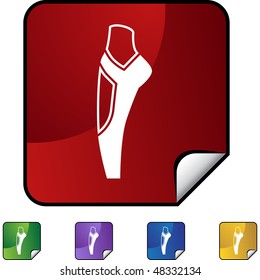 Ballet slipper icon button symbol isolated on a background.