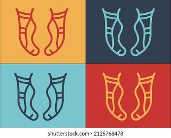 Ballet Slippers Logo Template, Simple Flat Icon of ballet,dance,ribbon