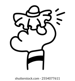 Ballet spin gesture icon in hand drawn style 

