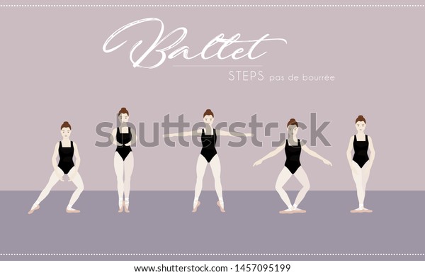 Ballet Steps Pas De Bourree Stock Vector (Royalty Free) 1457095199