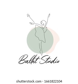 Ballet Studio Logo, Dance Class Logo, Dancing Girl Logo