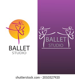Ballet Studio Logo, Dance Class Logo, Dancing Girl Logo