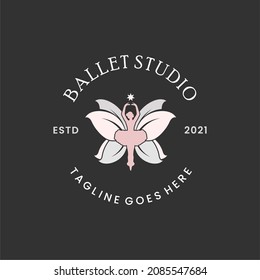 Diseño de logotipo de Ballet Studio, inspiración de diseño de vectores de baile Ballerina