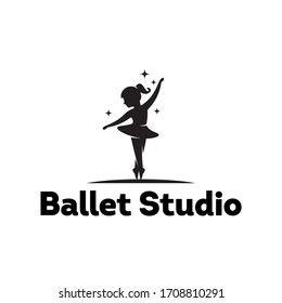 Ballet Studio Vector Icon. Dance Classes For Kids Emblem.