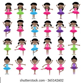 Ballet Themed Vector Collection with Diverse Girls