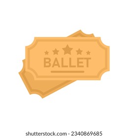 Ballet ticket icon flat vector. Theater concert opera. Ballet theatre event isolated