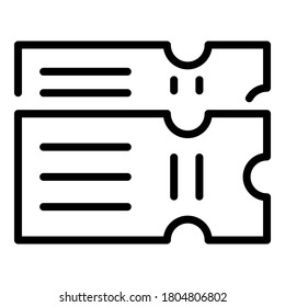 Ballet tickets icon. Outline ballet tickets vector icon for web design isolated on white background