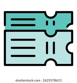 Ballet tickets icon. Outline ballet tickets vector icon color flat isolated