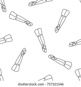 Ballet tights seamless pattern in outline style for ballet class and creative design