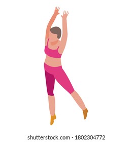 Ballet training dance icon. Isometric of ballet training dance vector icon for web design isolated on white background