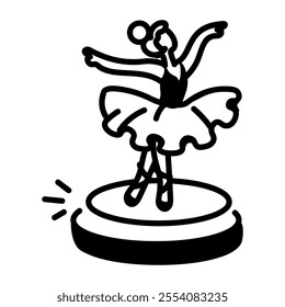 Ballet trophy icon in hand drawn style 

