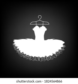 Ballet tutu on a hanger silhouette. Vector illustration of a dress for a dancer.