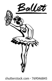 Ballet. Vector hand drawn graphic illustration.