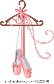 ballet vector illustration. pointe shoes on white background for your design