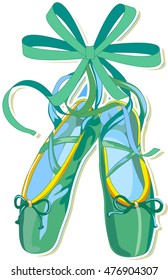 ballet. Vector illustration. sticker Ballet shoes. 