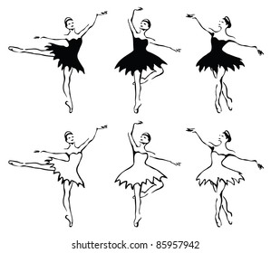 Ballet woman-dancers. Vector illustration.