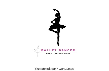 Ballet women dancer professional creative minimal simple minimalist logo design