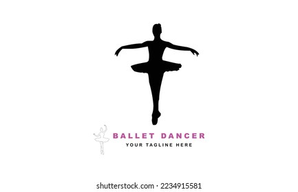 Ballet women dancer professional creative minimal simple minimalist logo design