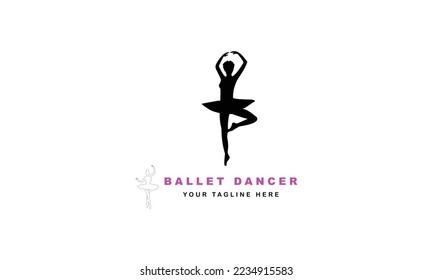 Ballet women dancer professional creative minimal simple minimalist logo design