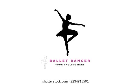Ballet women dancer professional creative minimal simple minimalist logo design