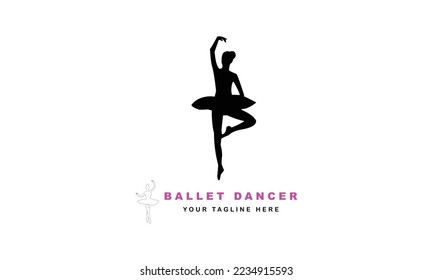 Ballet women dancer professional creative minimal simple minimalist logo design