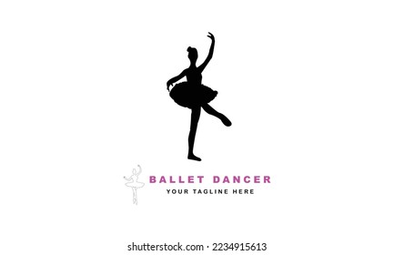 Ballet women dancer professional creative minimal simple minimalist logo design