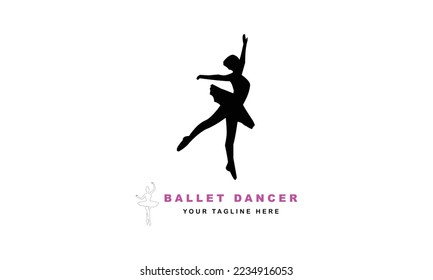 Ballet women dancer professional creative minimal simple minimalist logo design