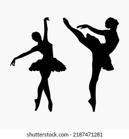 Ballet women dancer silhouette illustration.