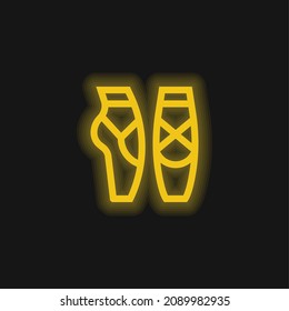 Ballet yellow glowing neon icon