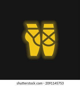 Ballet yellow glowing neon icon