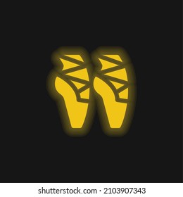 Ballet yellow glowing neon icon