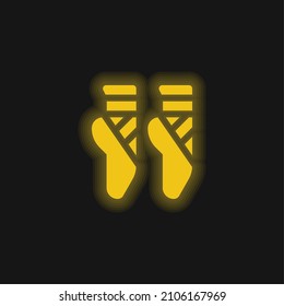 Ballet yellow glowing neon icon