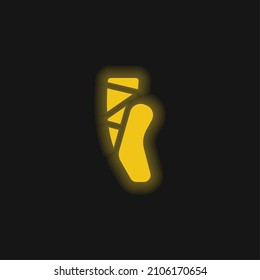 Ballet yellow glowing neon icon