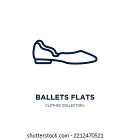 ballets flats icon from clothes collection. Thin linear ballets flats, collection, ballet outline icon isolated on white background. Line vector ballets flats sign, symbol for web and mobile