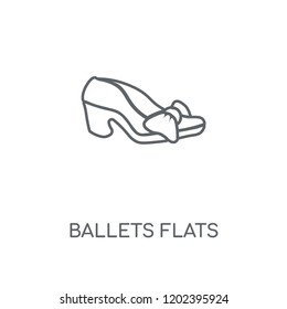Ballets Flats linear icon. Ballets Flats concept stroke symbol design. Thin graphic elements vector illustration, outline pattern on a white background, eps 10.